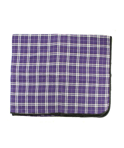 Boxercraft FB250 Plaid Flannel & Fleece Throw Blanket - Purple/White Plaid | Purple/White Plaid