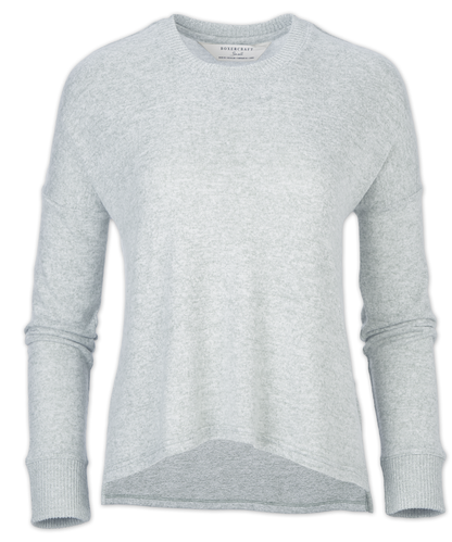 Women's Cuddle Boxy Crew – Ultra-Soft Boxy Crewneck Sweater in Sky Blue Heathe