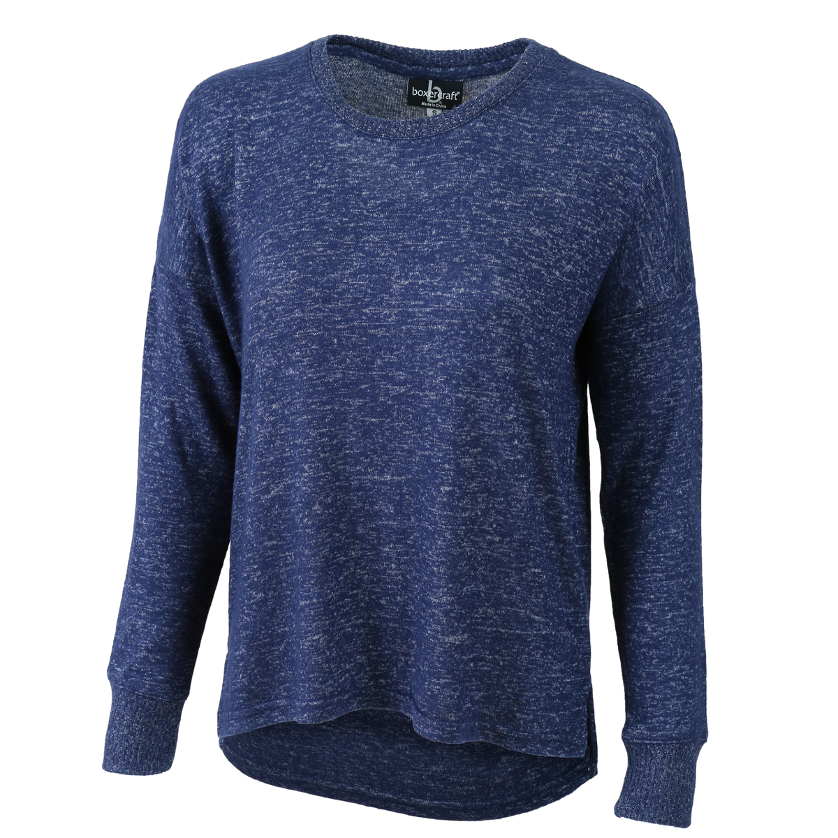 Women's Cuddle Boxy Crew – Ultra-Soft Boxy Crewneck Sweater in Navy Heather