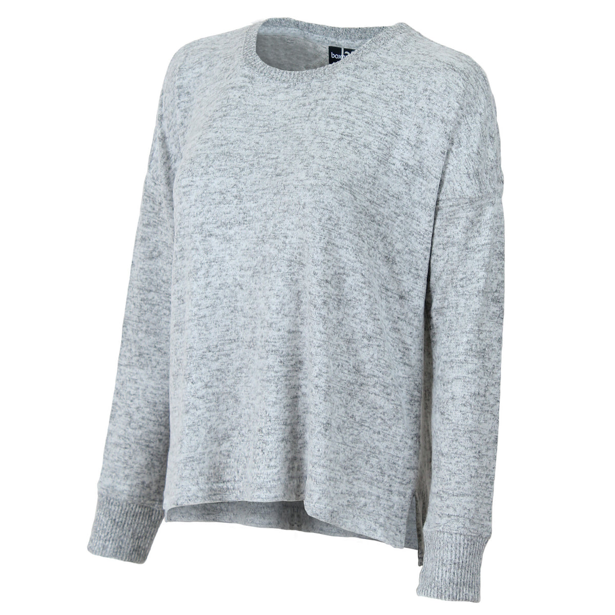 Women's Cuddle Boxy Crew – Ultra-Soft Boxy Crewneck Sweater in Oxford Heather
