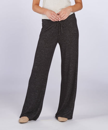 Women's Cuddle Wide Leg Pant – Ultra-Soft Wide Leg Lounge Pants in Black Heather