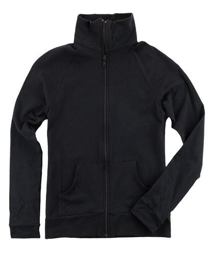 Women's Practice Jacket – Stretch Athletic Full Zip Practice Jacket in Black
