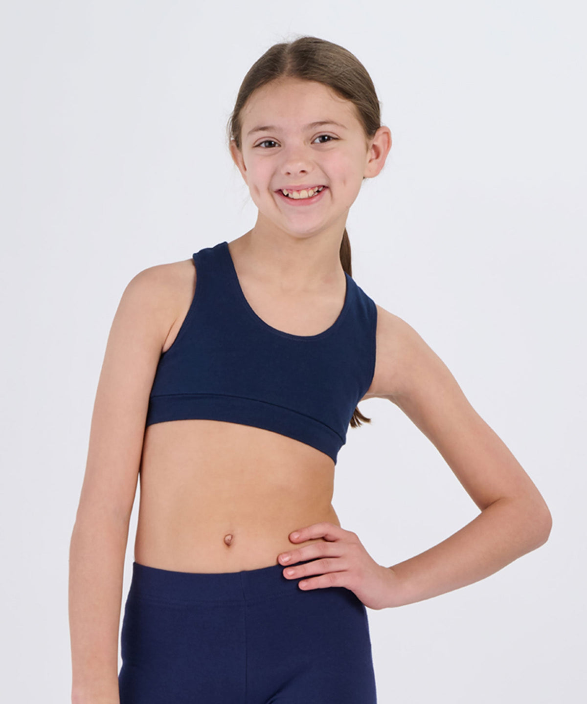 Girls' Support Your Team Bra – Athletic Sports Bra in Navy