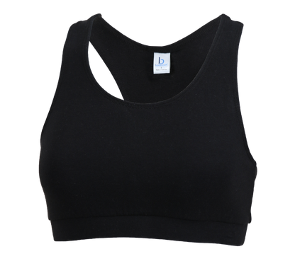 Girls' Support Your Team Bra – Athletic Sports Bra in Black
