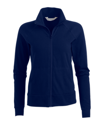 Girls' Practice Jacket – Stretch Athletic Full Zip Jacket in Navy