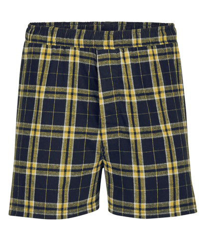 Boxercraft men's flannel boxer shorts in Black Gold plaid
