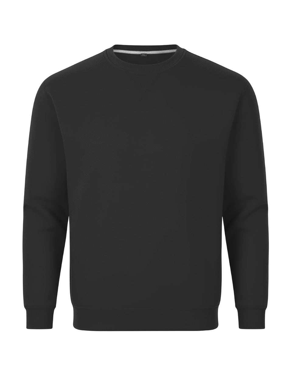 Unisex Core Fleece Crew in Black – front