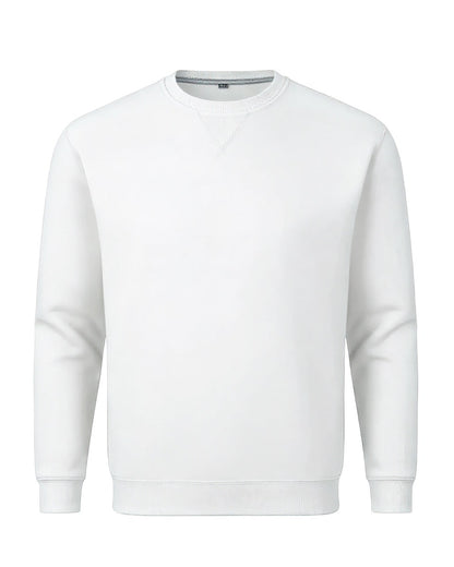 Unisex Core Fleece Crew in White – front