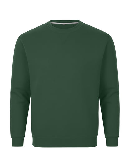 Unisex Core Fleece Crew in Dark Green – front