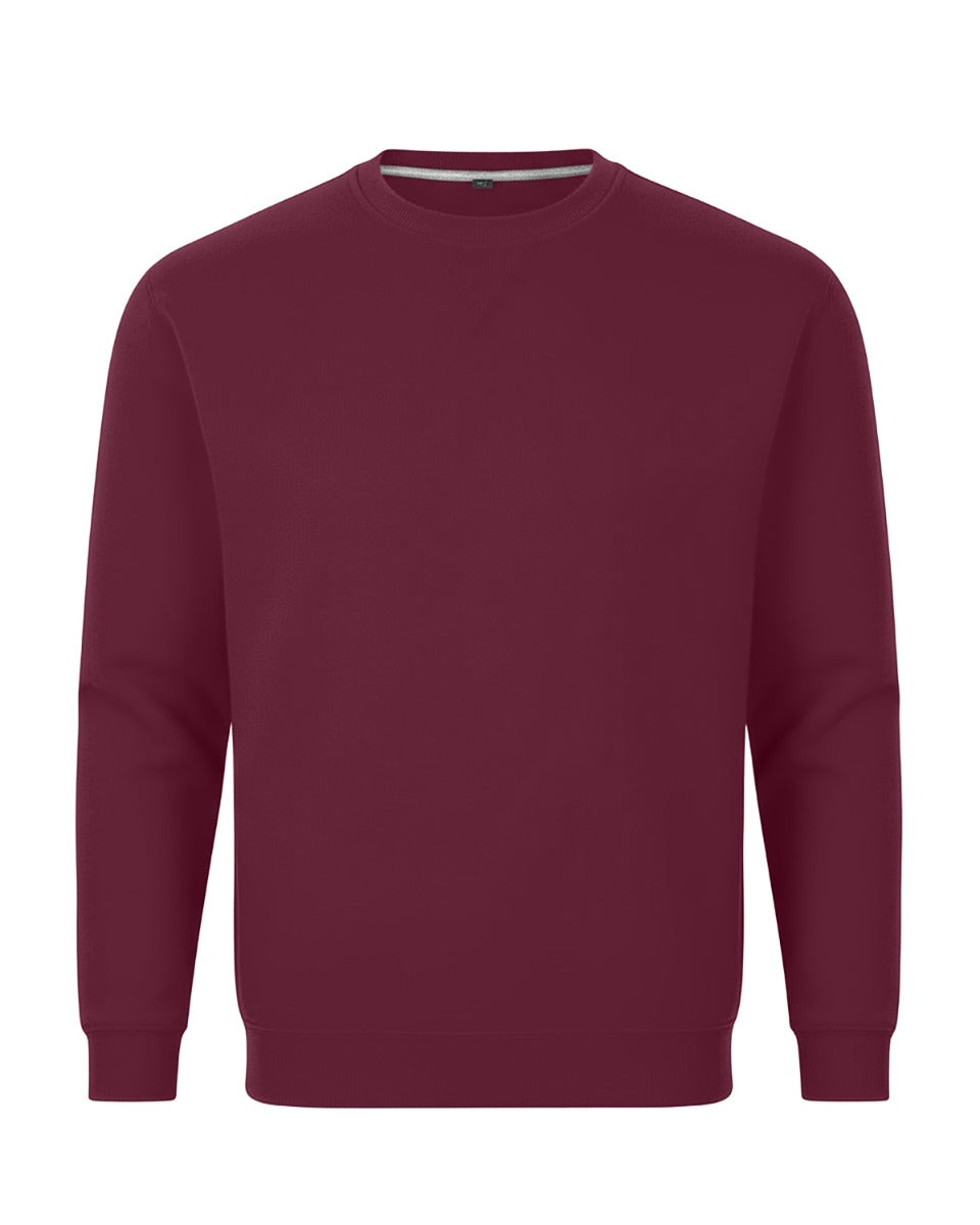 Unisex Core Fleece Crew in Maroon – front