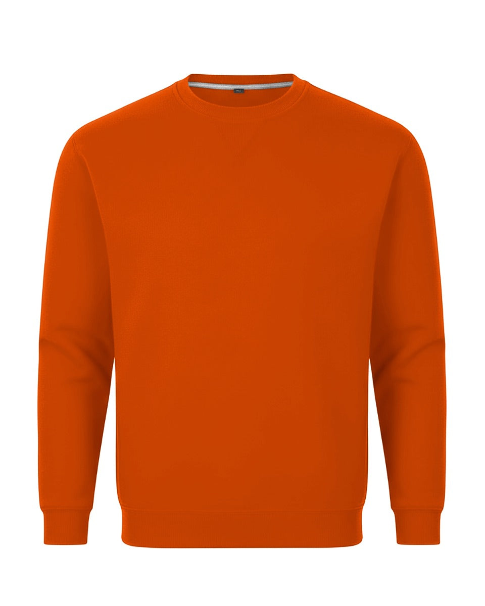 Unisex Core Fleece Crew in Orange – front