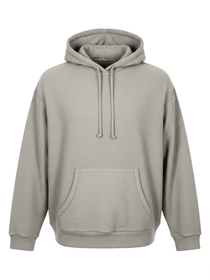 Unisex Corded Pullover Hoodie in Oxford – front