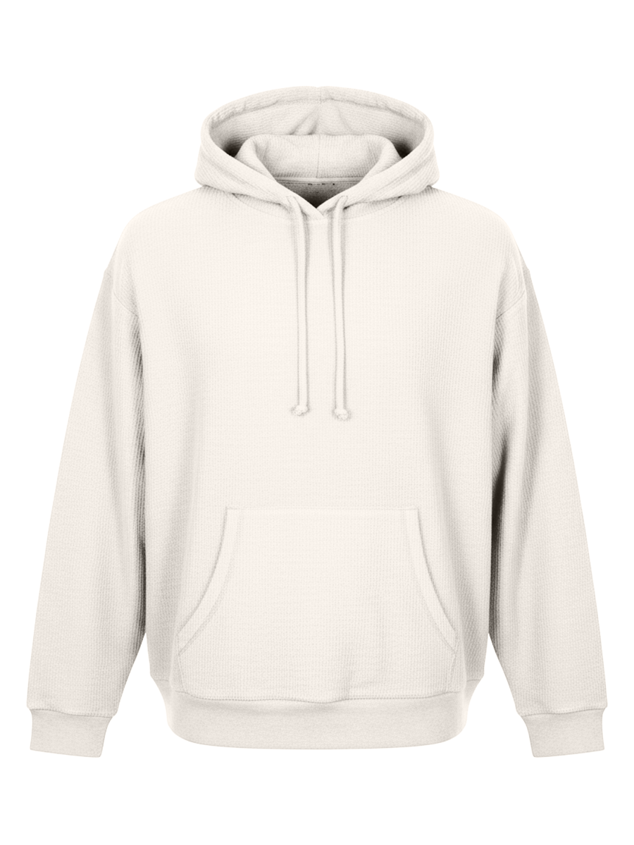 Unisex Corded Pullover Hoodie in Natural – front