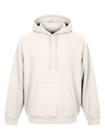 Unisex Corded Pullover Hoodie in Natural – front