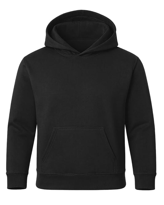 Unisex Core Fleece Hoodie in Black – front