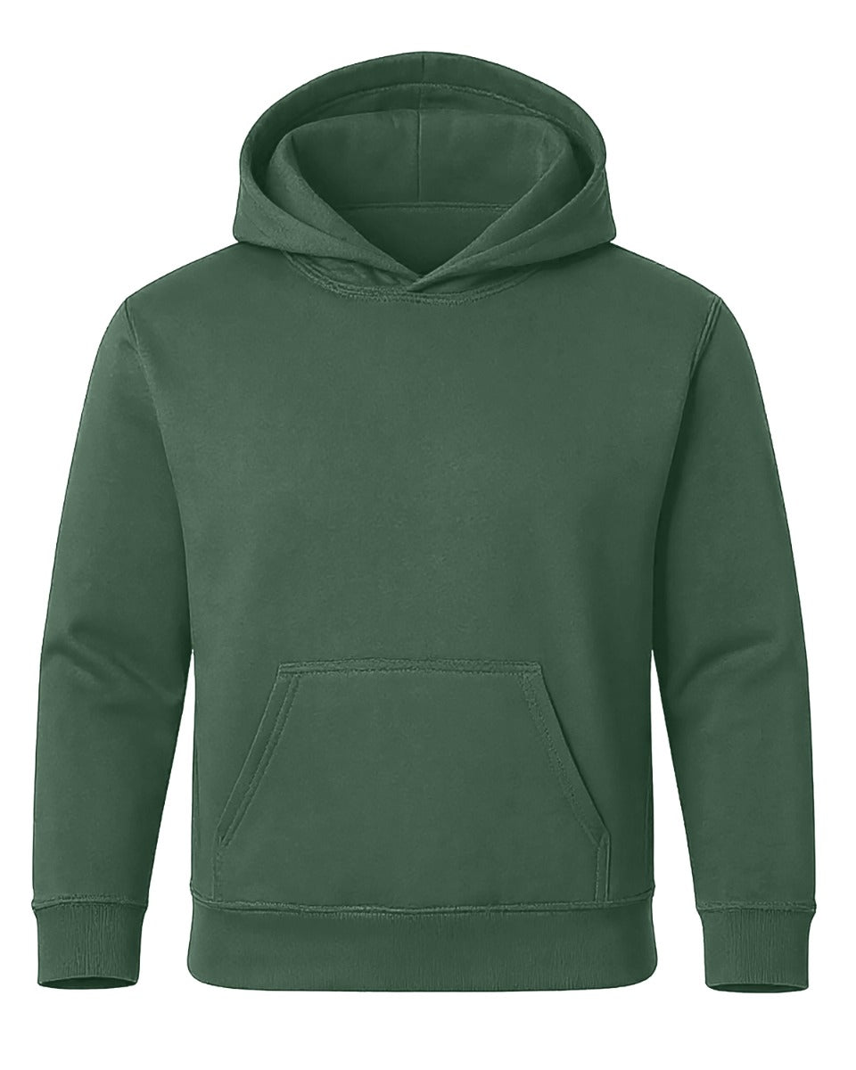 Unisex Core Fleece Hoodie in Dark Green – front