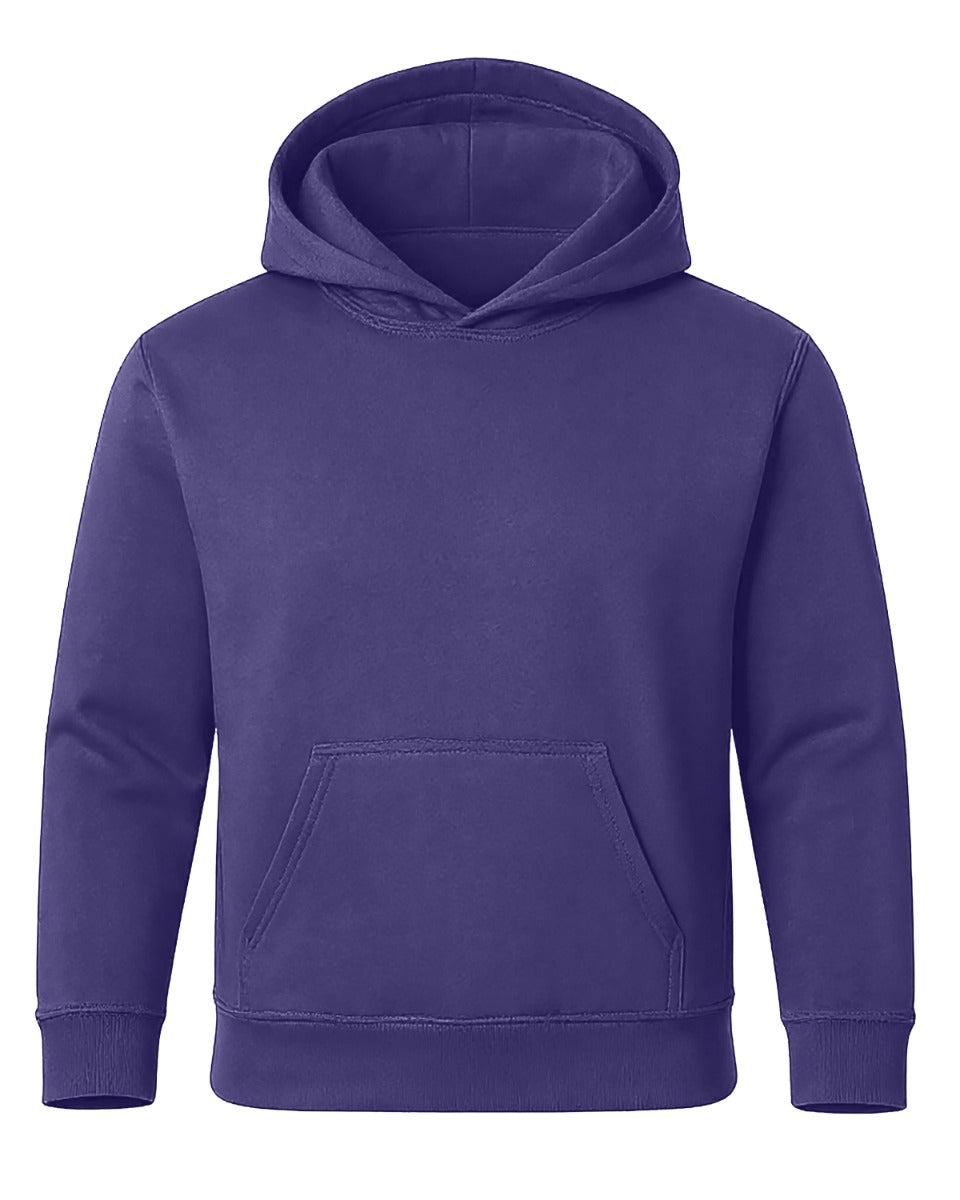 Unisex Core Fleece Hoodie in Purple – front