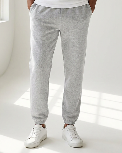 Unisex Core Fleece Pant in Oxford Heather – model front 2