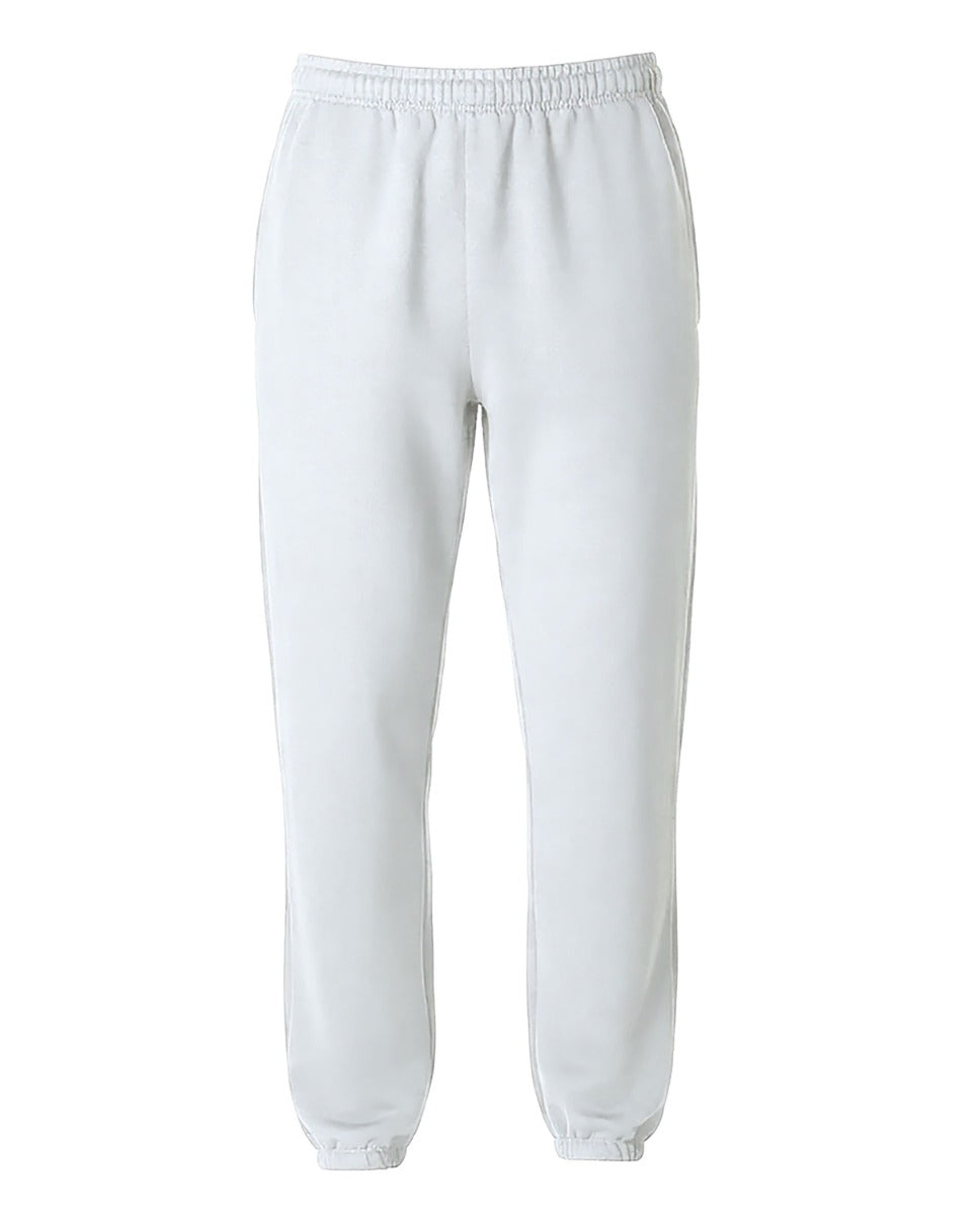 Unisex Core Fleece Pant in White – front