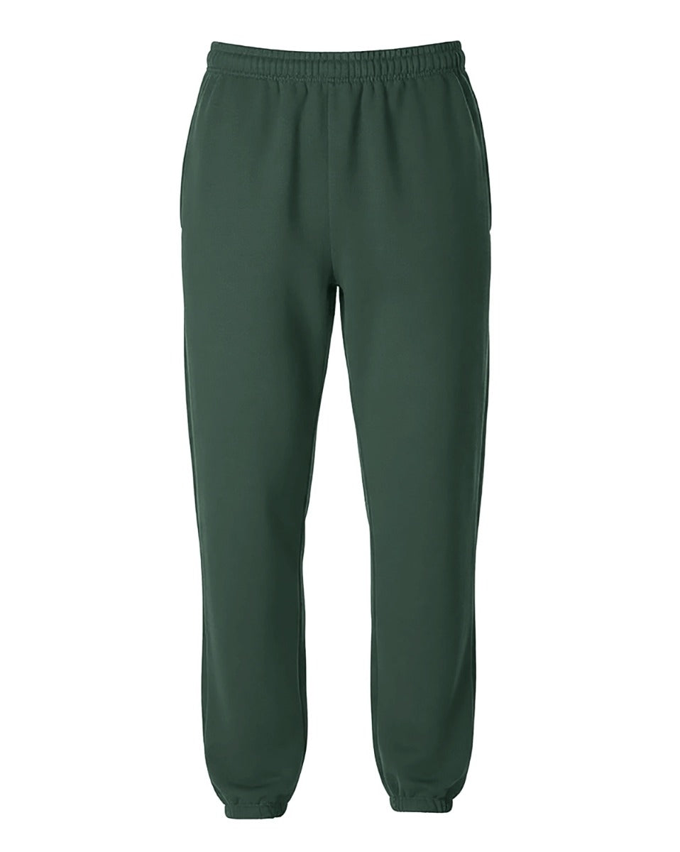 Unisex Core Fleece Pant in Dark Green – front