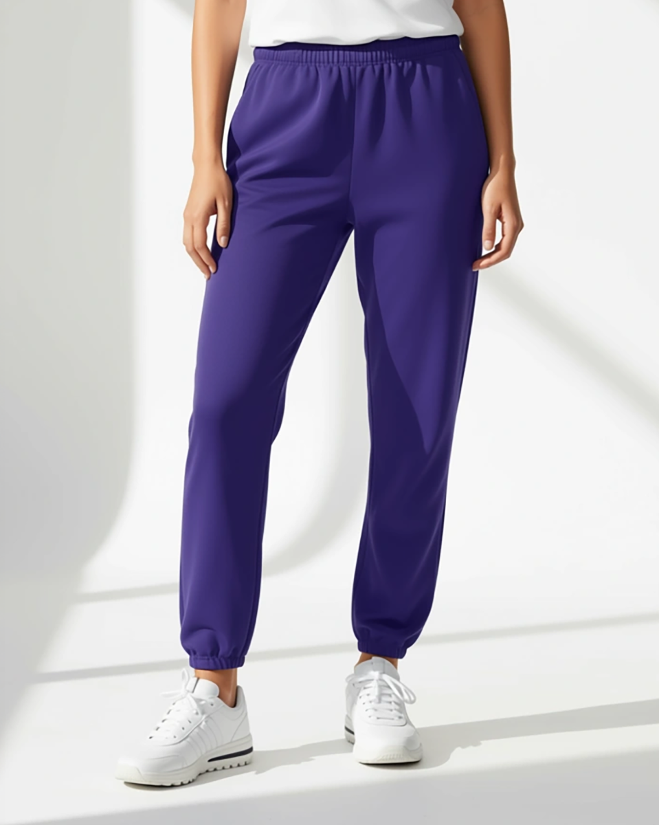 Unisex Core Fleece Pant in Purple – model front