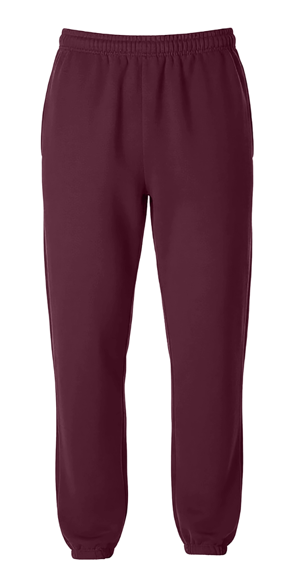Unisex Core Fleece Pant in Maroon – front