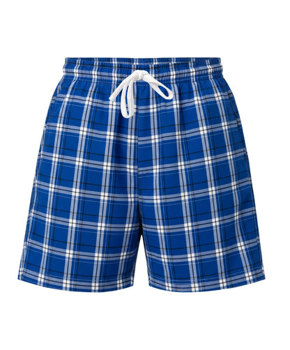 Boxercraft BU6703 Oversized Flannel Shorts - Electric Royal Carnegie Plaid - Lifestyle | Electric Royal Carnegie Plaid