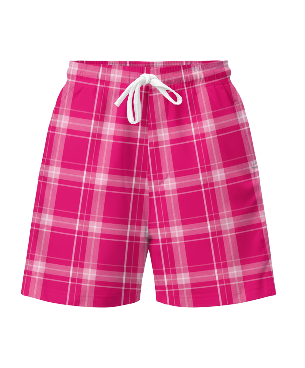 Boxercraft BU6703 Oversized Flannel Shorts - Pink Carnegie Plaid - Lifestyle | Pink Carnegie Plaid