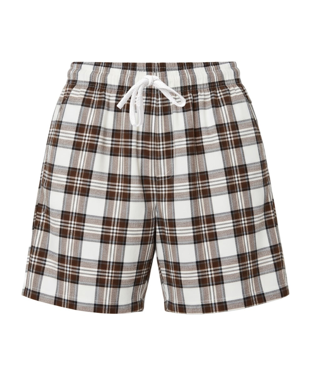 Boxercraft BU6703 Oversized Flannel Shorts - Natural/Espresso McIntosh Plaid - Lifestyle | Natural/Espresso McIntosh Plaid