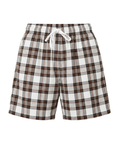 Boxercraft BU6703 Oversized Flannel Shorts - Natural/Espresso McIntosh Plaid - Lifestyle | Natural/Espresso McIntosh Plaid