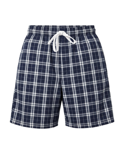 Boxercraft BU6703 Oversized Flannel Shorts - Navy/Silver Plaid - Lifestyle | Navy/Silver Plaid