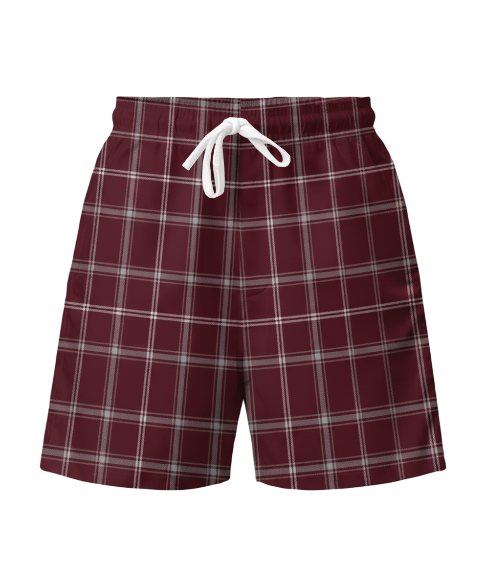 Boxercraft BU6703 Oversized Flannel Shorts - Varsity Maroon/Oxford - Lifestyle | Varsity Maroon/Oxford