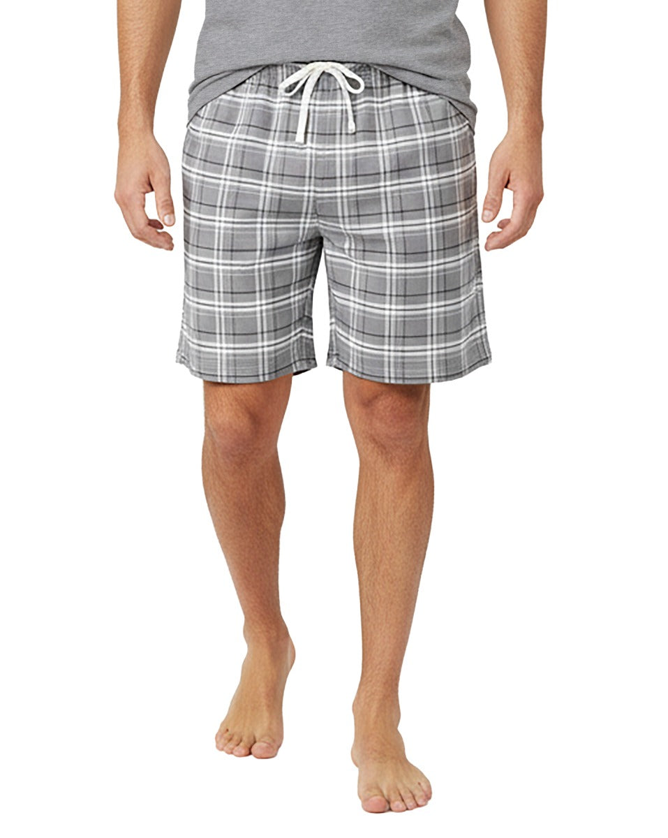 Boxercraft BU6703 Oversized Flannel Shorts - Oxford Carnegie Plaid - Ghost Front | Oxford Carnegie Plaid