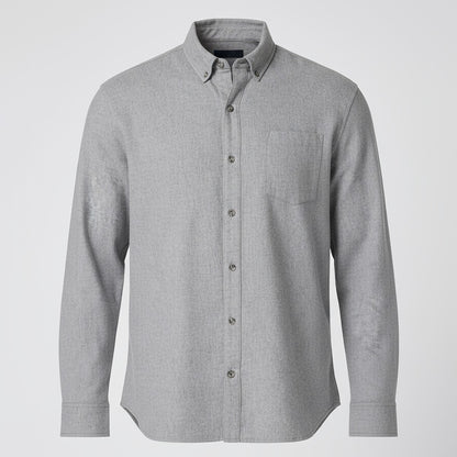Boxercraft BU7401 Flannel Button-Down Shirt - Oxford Heather - Ghost Front | Oxford Heather