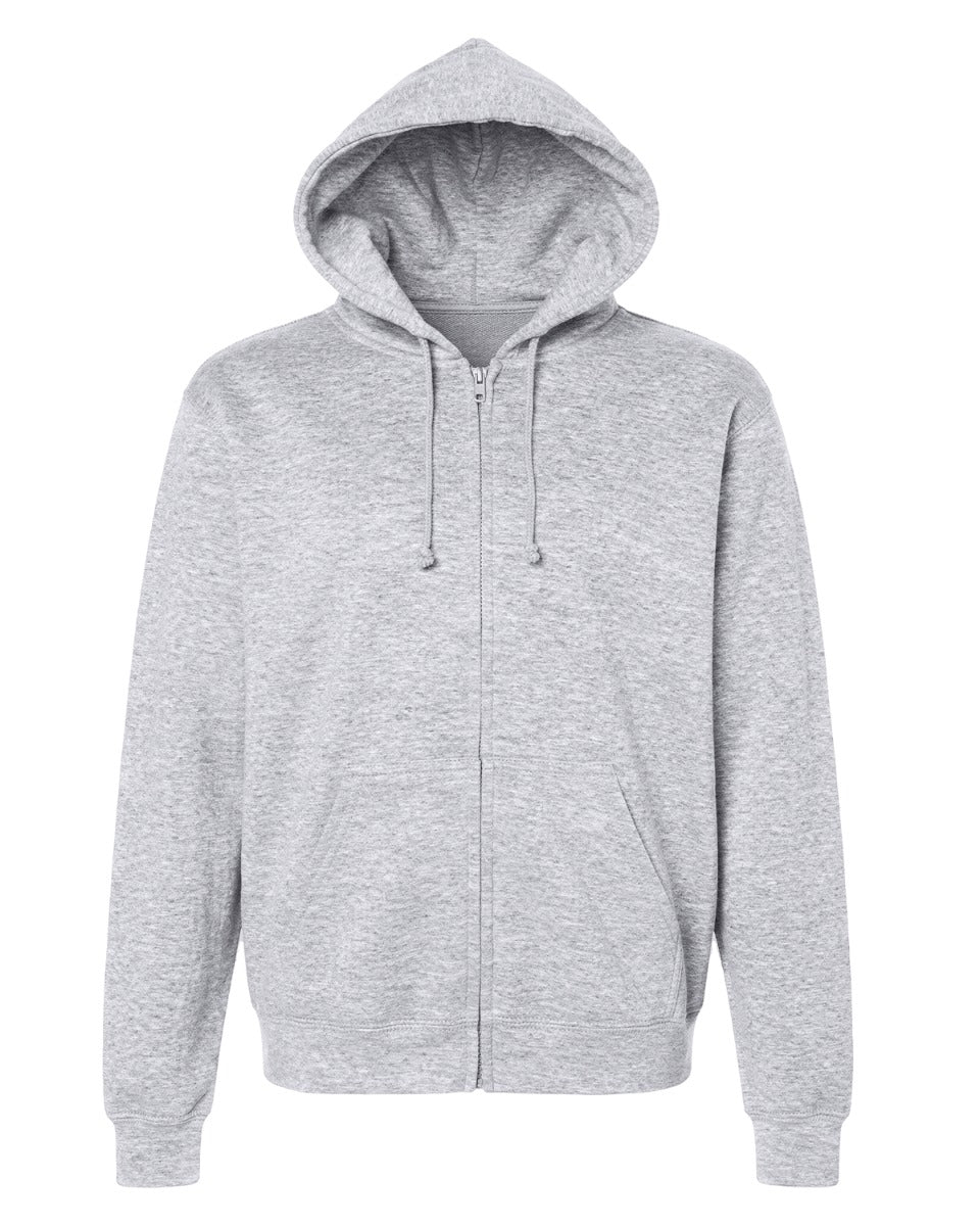 Unisex Core Fleece Full Zip in Ash Heather – front