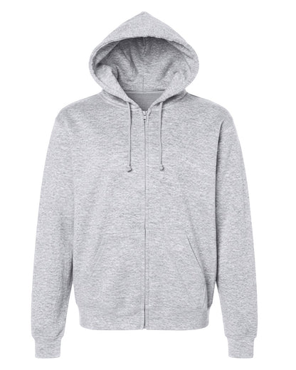 Unisex Core Fleece Full Zip in Ash Heather – front