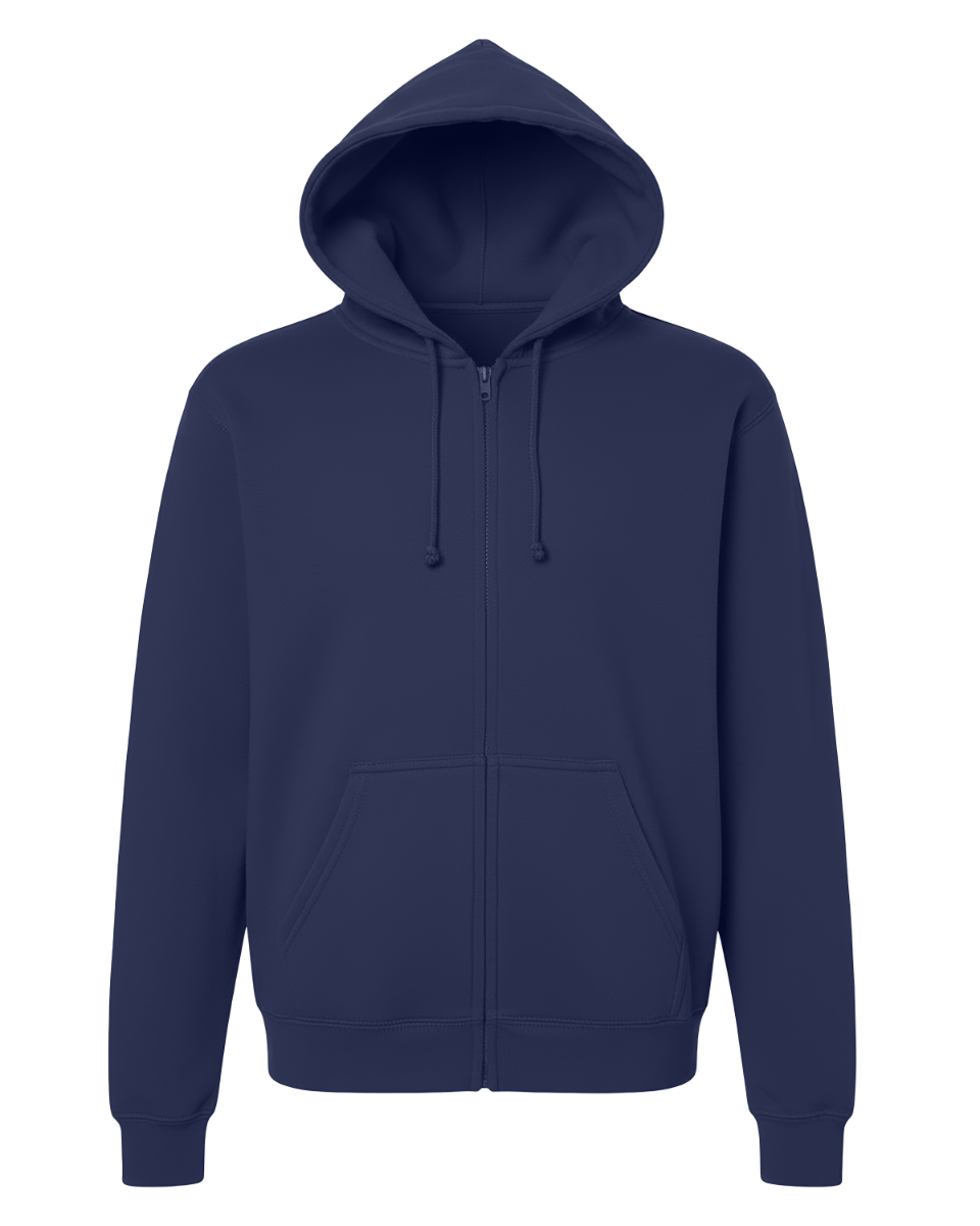Unisex Core Fleece Full Zip in Navy – front