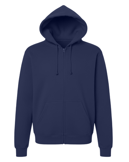 Unisex Core Fleece Full Zip in Navy – front