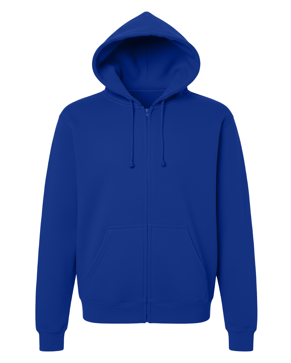 Unisex Core Fleece Full Zip in Electric Royal – front