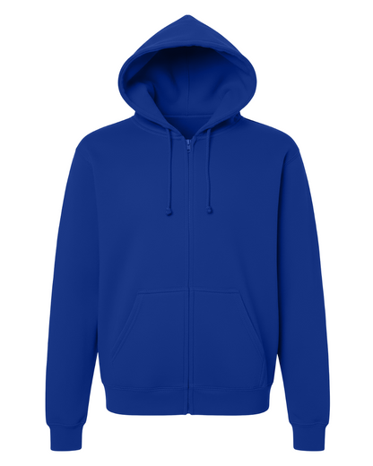 Unisex Core Fleece Full Zip in Electric Royal – front