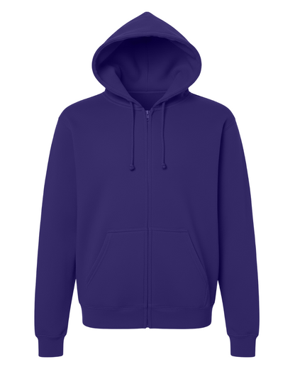 Unisex Core Fleece Full Zip in Purple – front
