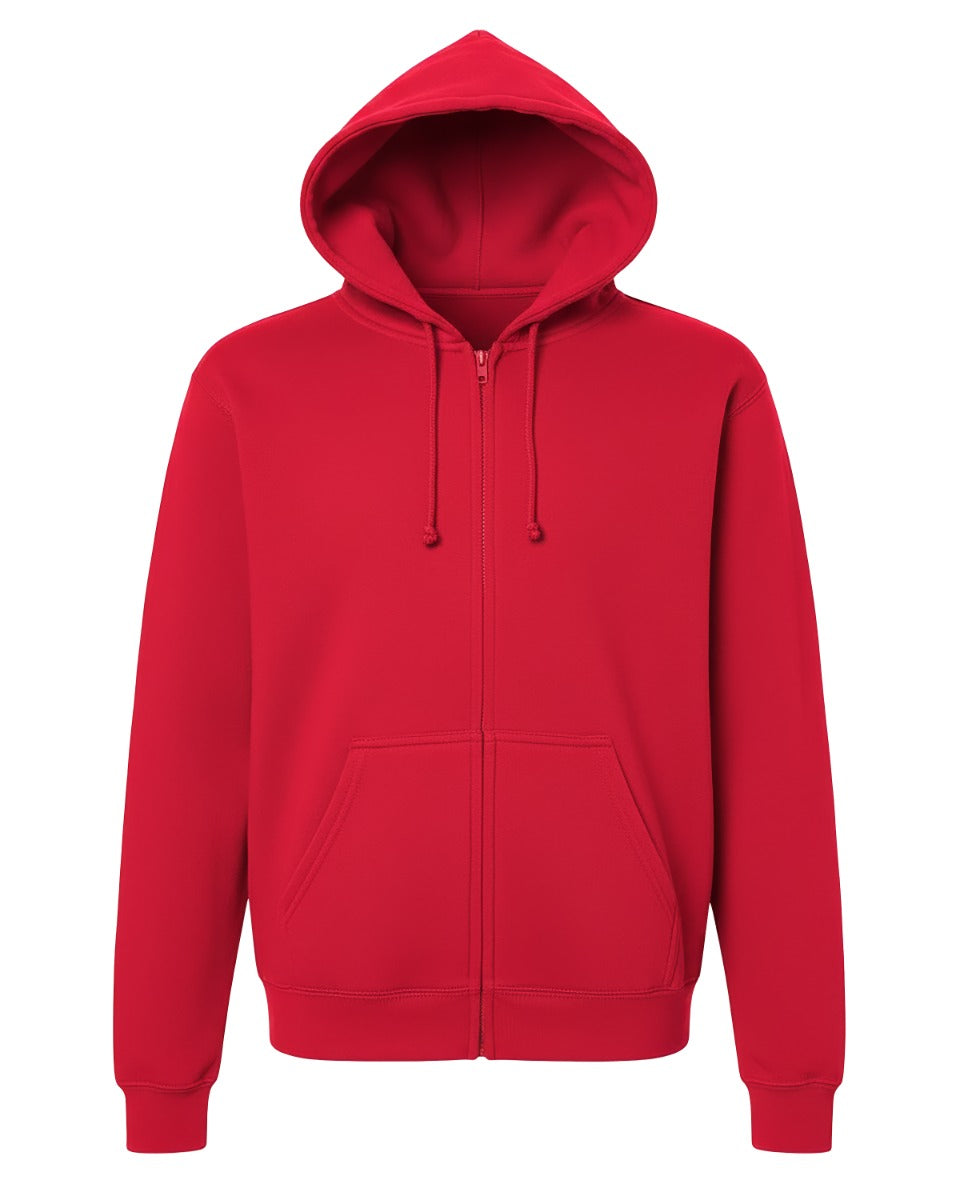 Unisex Core Fleece Full Zip in True Red – front