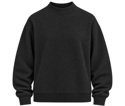 Women's Core Fleece Mock Neck in Black – front