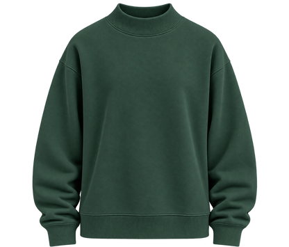 Women's Core Fleece Mock Neck in Dark Green – front