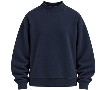 Women's Core Fleece Mock Neck in Navy – front