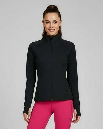 Women's Zen Full Zip Jacket in Black – front