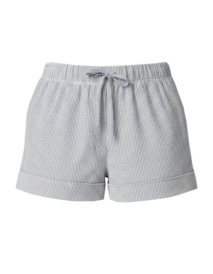 Women's Seersucker Short in Oxford/White Stripe – front