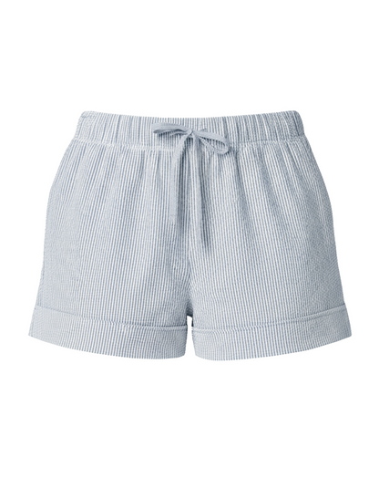Women's Seersucker Short in Sky Blue – front