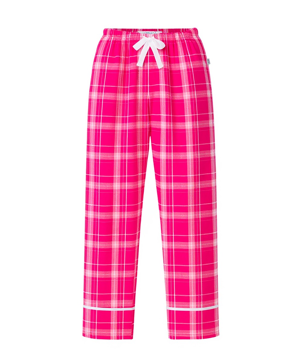 Women's Cuff Flannel Pant in Pink Carnegie Plaid – front