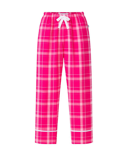 Women's Cuff Flannel Pant in Pink Carnegie Plaid – front